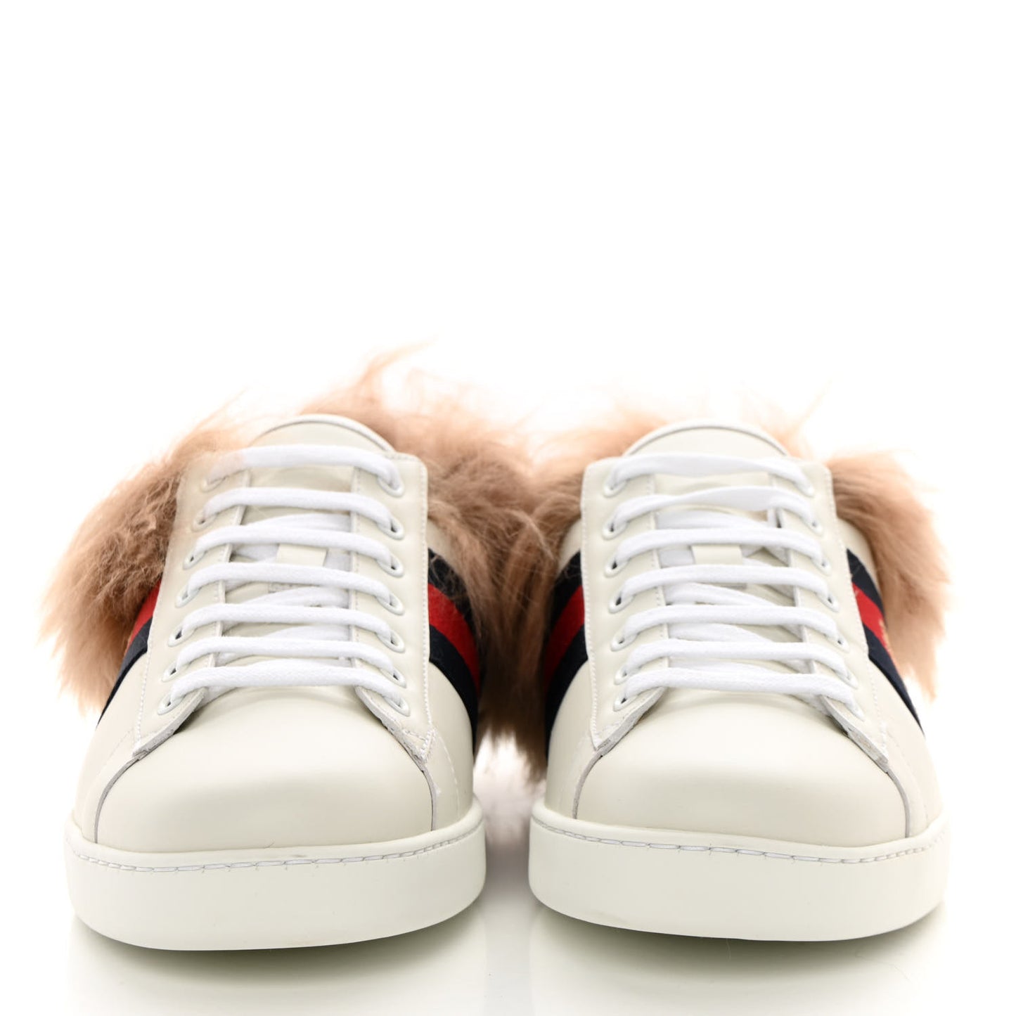 Calfskin Wool Web Bee Embroidered Mens Ace Sneakers 8.5 White