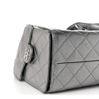 Chanel Metallic Caviar Quilted Small Chanel 25 Handbag Anthracite 9 of 12