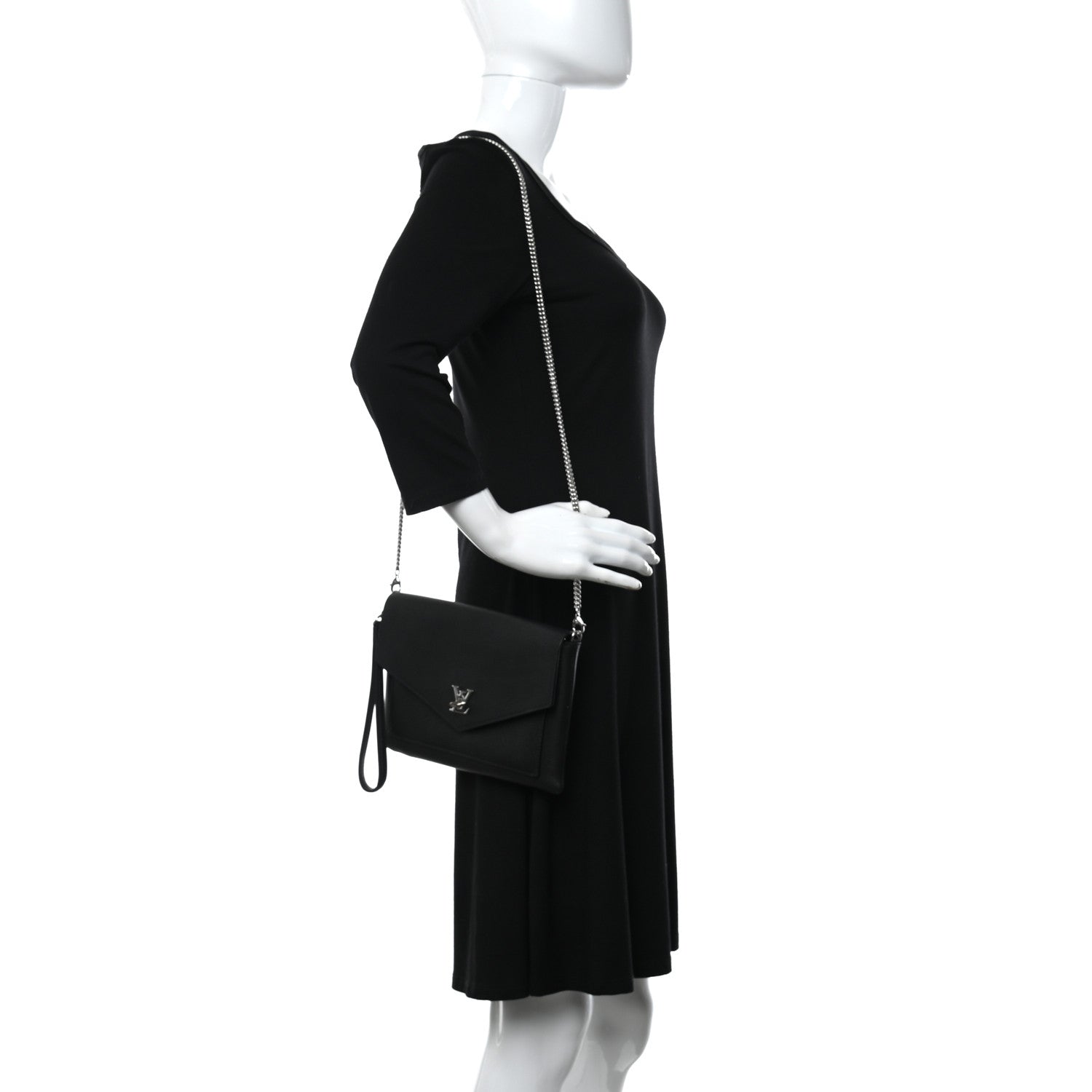 Louis Vuitton Soft Calfskin My Lockme Pochette Black 3 of 17