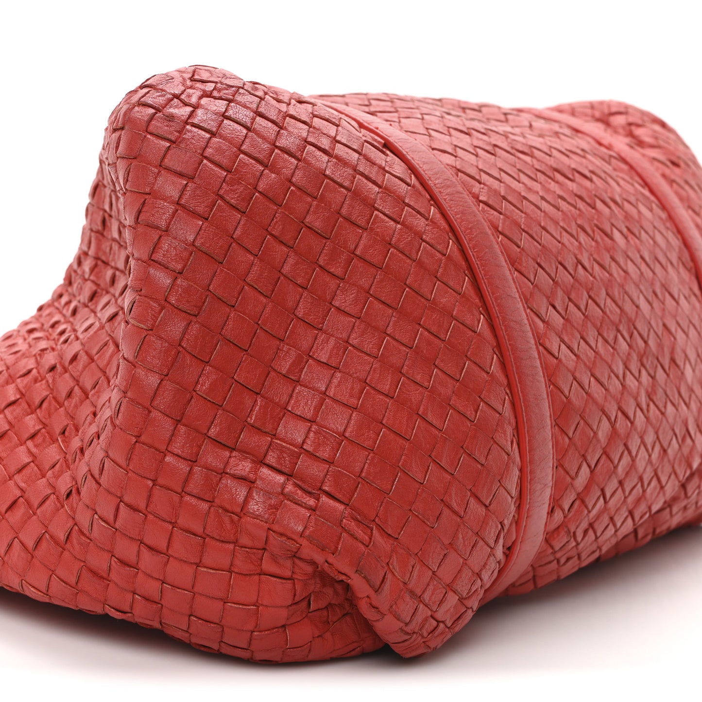 Nappa Intrecciato Buckle Tote Red