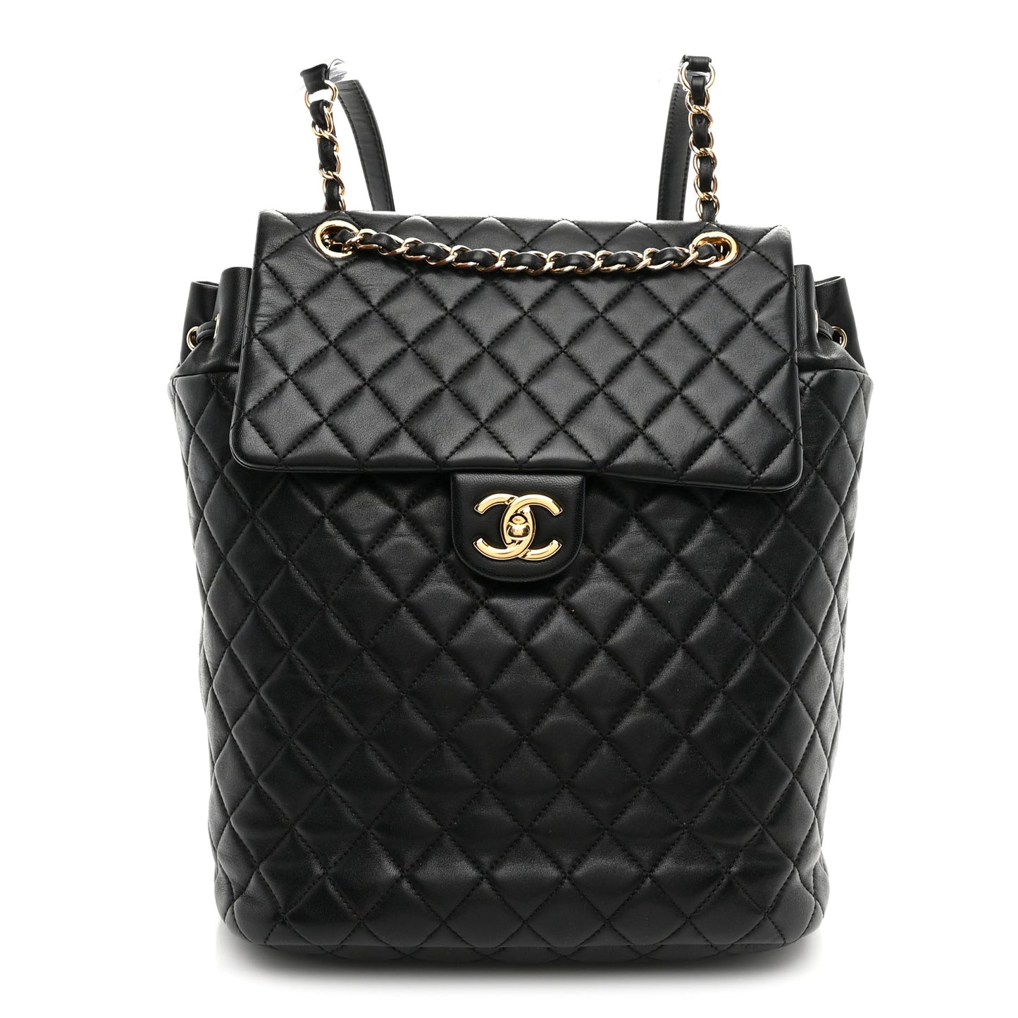Lambskin Quilted Large Urban Spirit Backpack Black