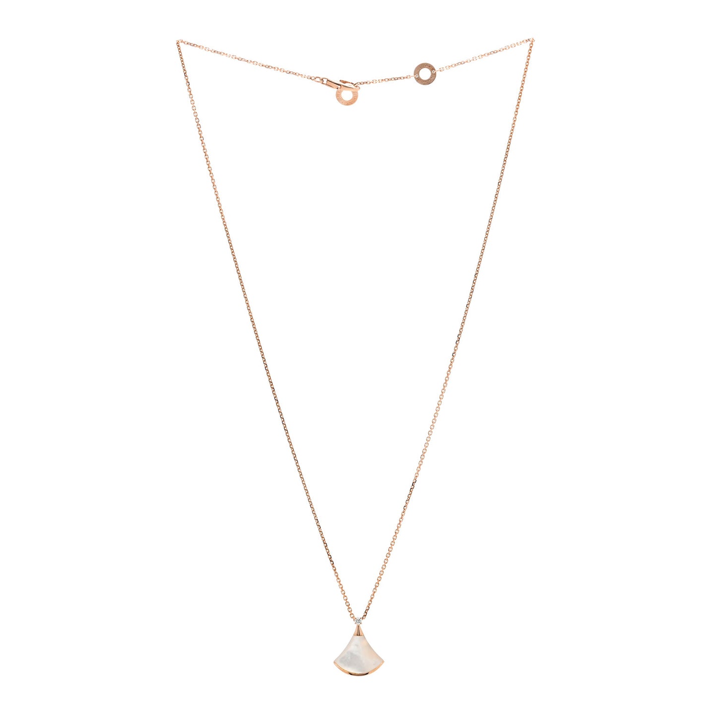 18K Rose Gold Diamond Mother of Pearl Small Divas' Dream Pendant Necklace