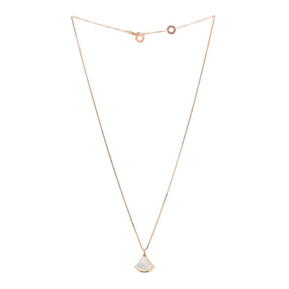 Bulgari 18K Rose Gold Diamond Mother of Pearl Small Divas' Dream Pendant Necklace 3 of 4