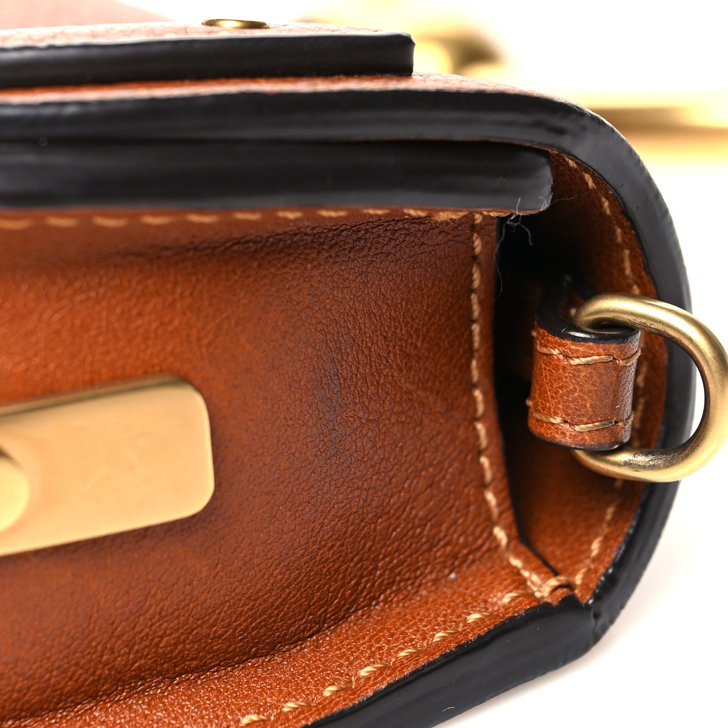 Calfskin Small Nile Bracelet Minaudiere Bag Caramel