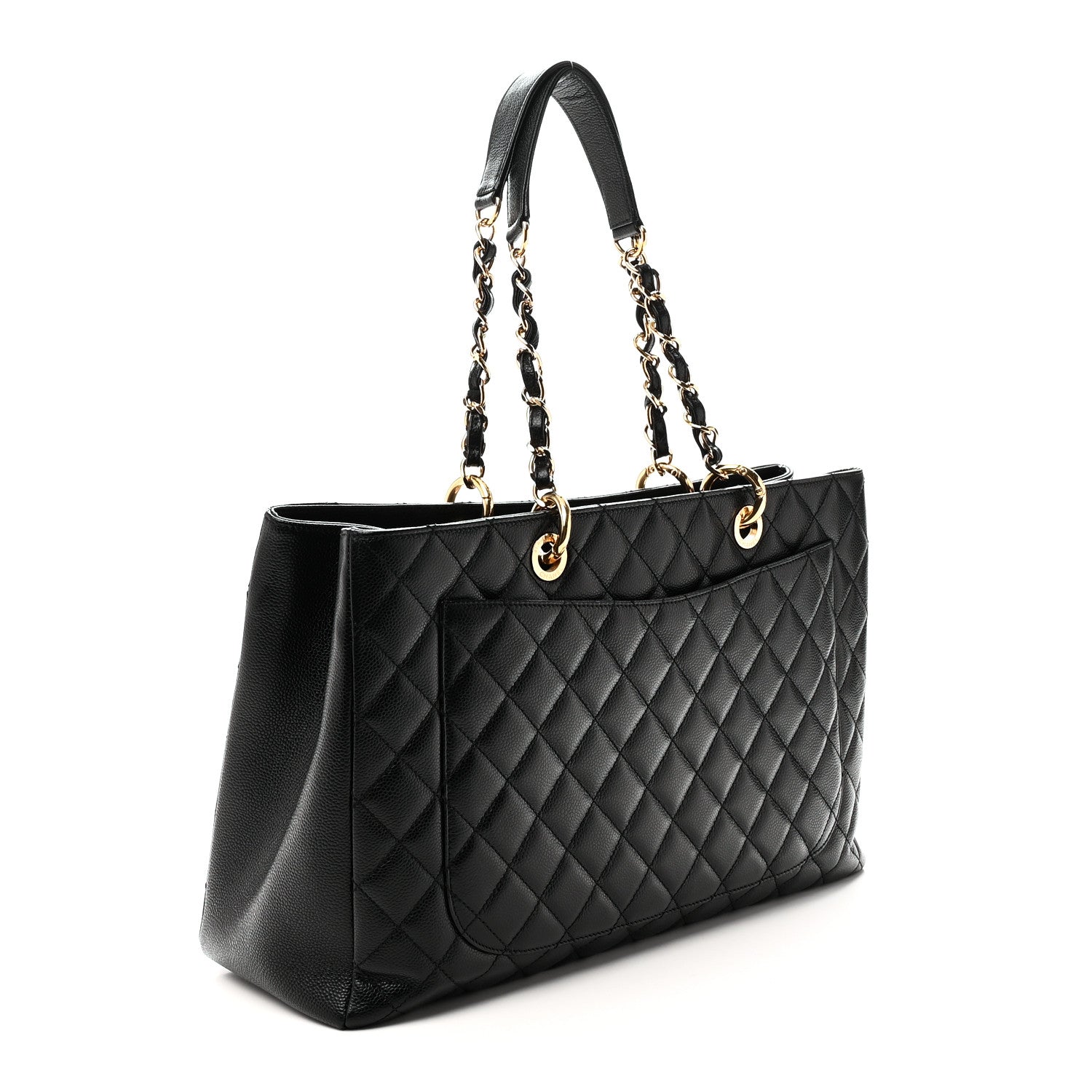 Chanel Caviar Quilted XL Grand Shopping Tote GST Black 3 of 10