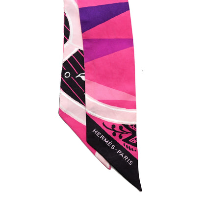 Hermes Silk Jeu de Soie Uniforme Twilly Rose Vif Black Rose 4 of 4