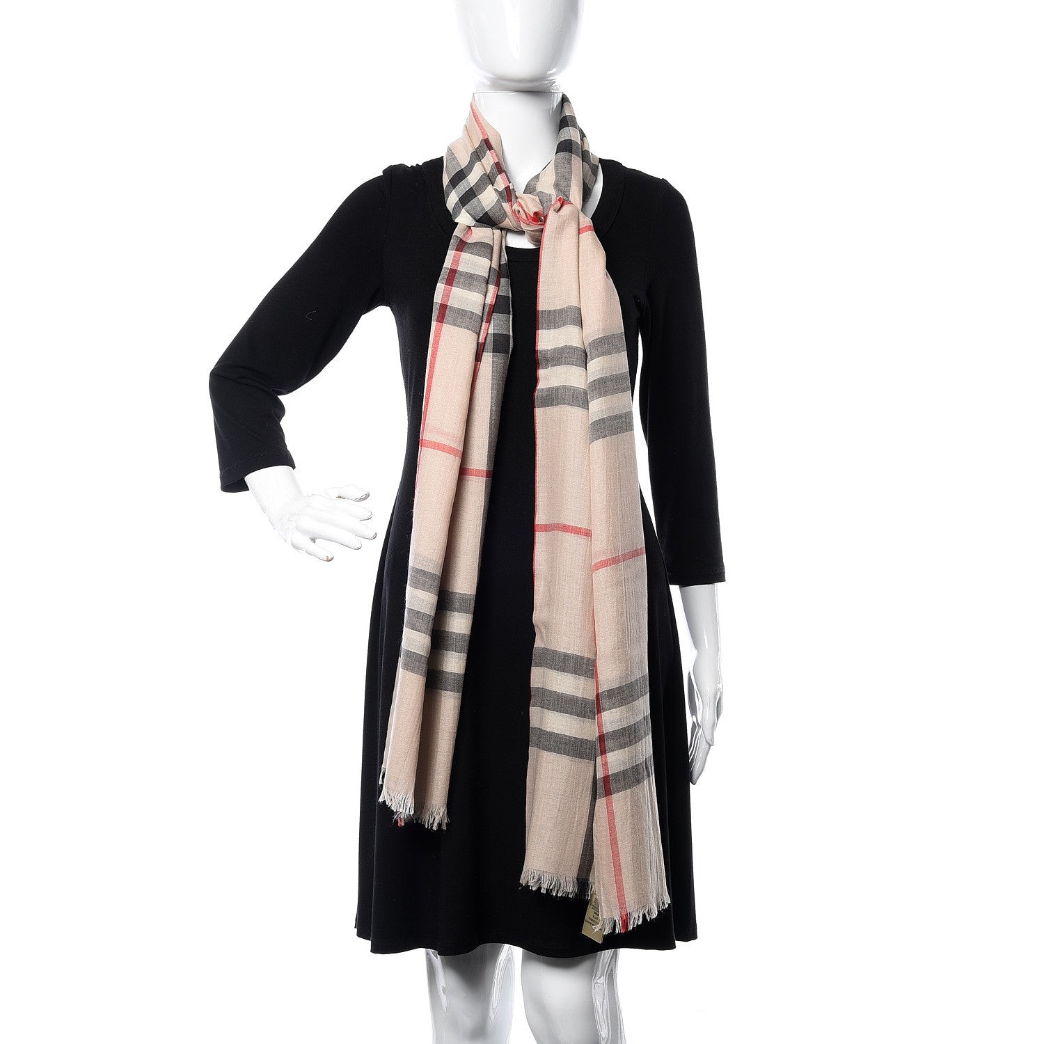 Burberry Wool Silk Gauze Giant Check Scarf Trench 2 of 4