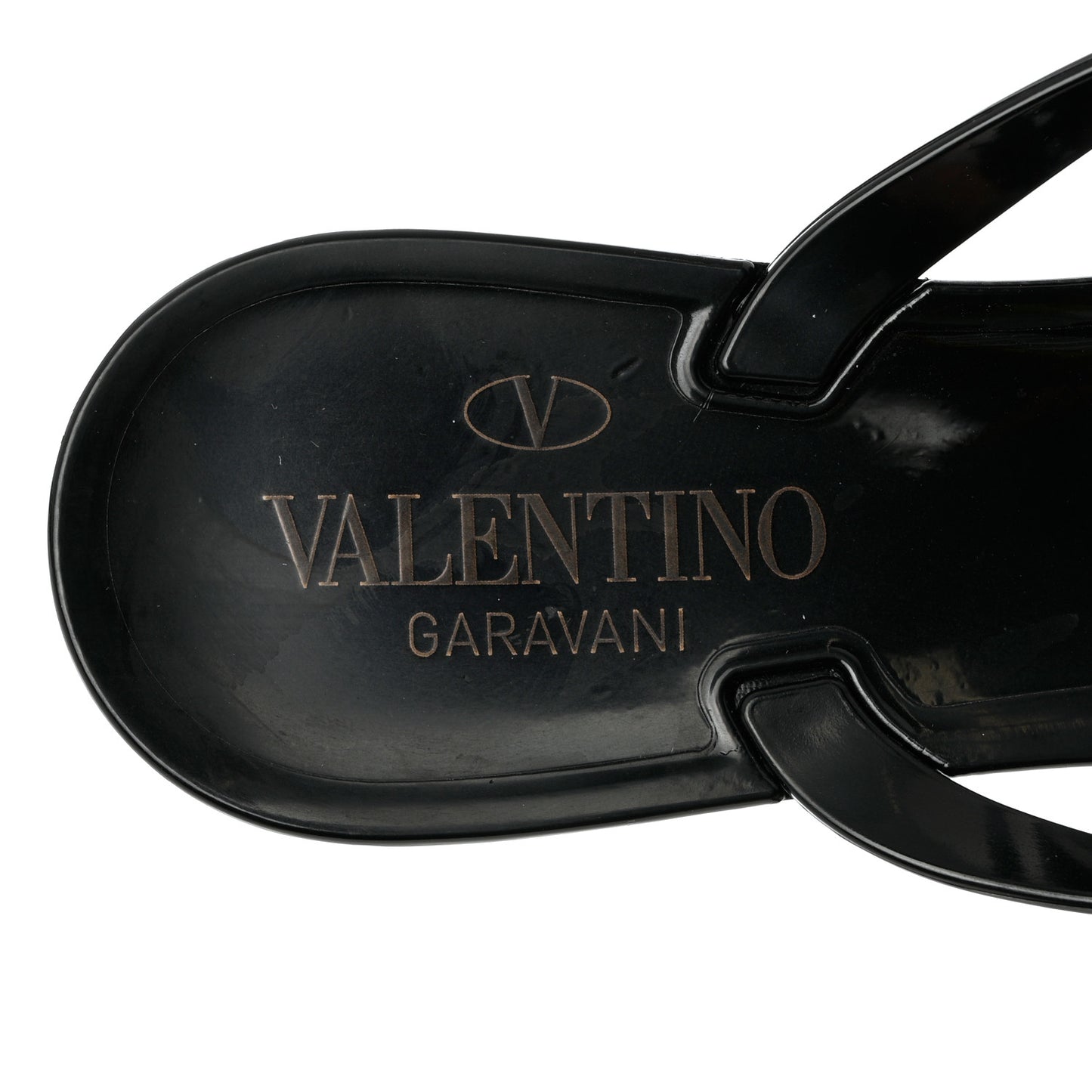 PVC Jelly Rockstud Bow Thong Sandals 36 Black