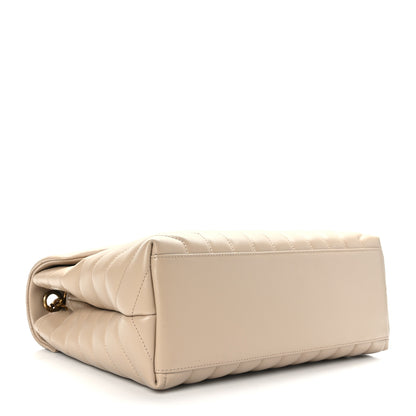 Saint Laurent Calfskin Y Quilted Monogram Medium Loulou Chain Satchel Dark Beige 4 of 9