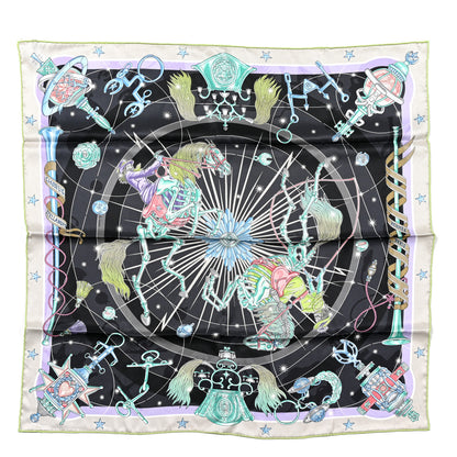 Hermes Silk Chorus Stellarum Scarf 70 Gris Nacre Anthracite 1 of 5