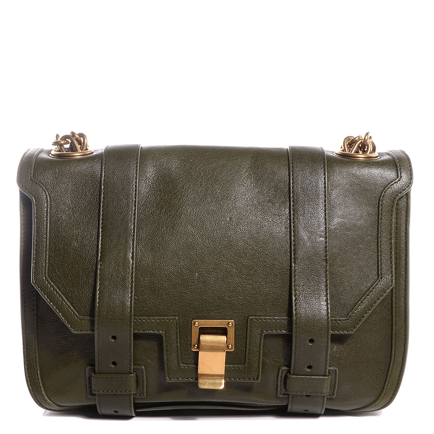 Proenza Schouler Leather PS1 Mini Messenger Bag Military 1 of 10