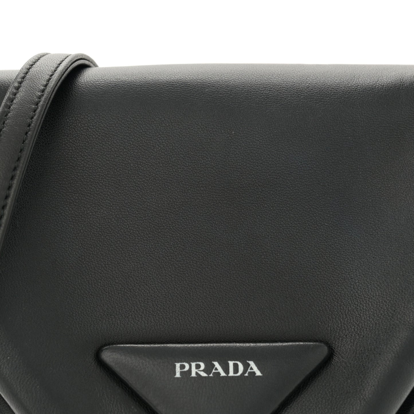 Nappa Padded Signaux Triangle Crossbody Black