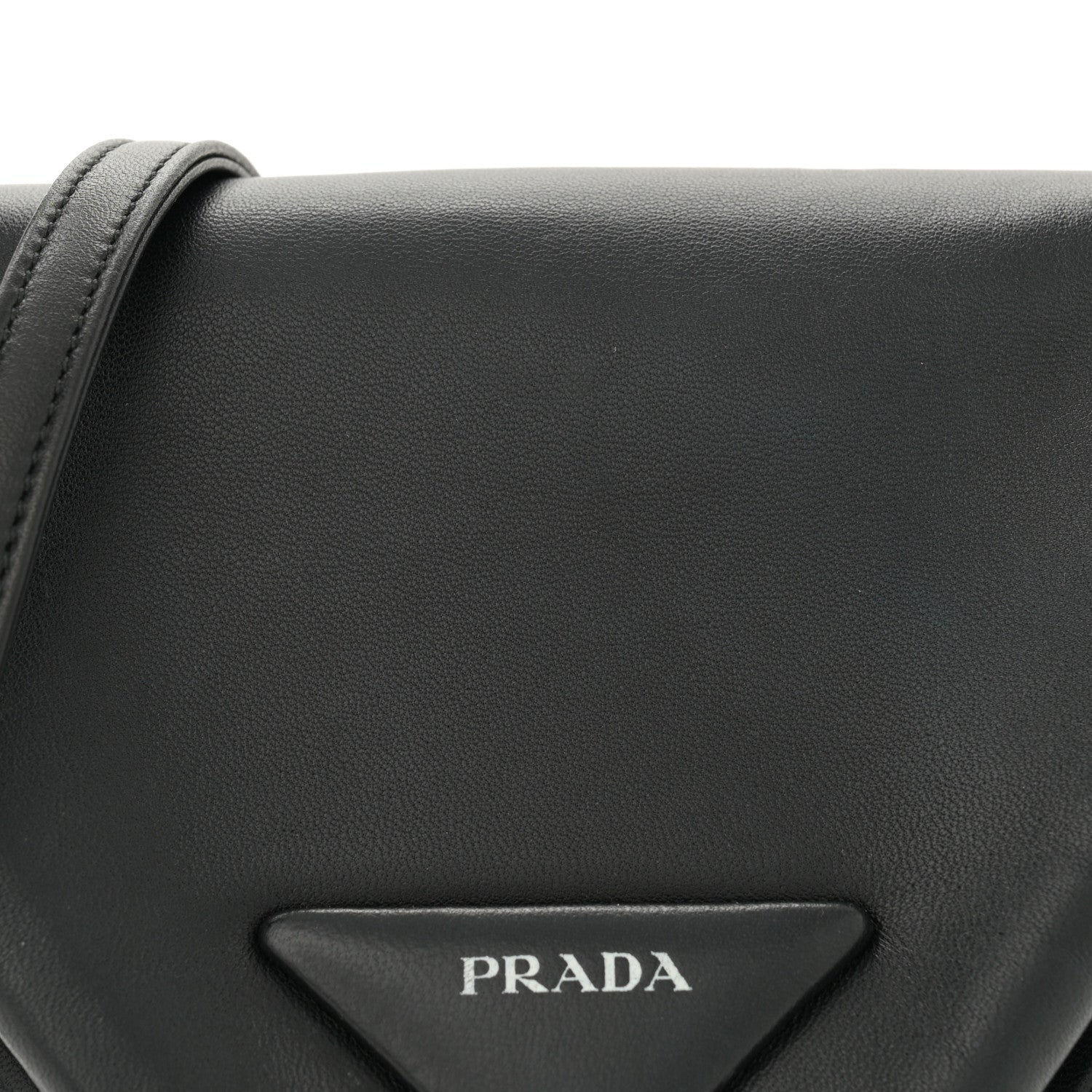 Prada Nappa Padded Signaux Triangle Crossbody Black 8 of 12