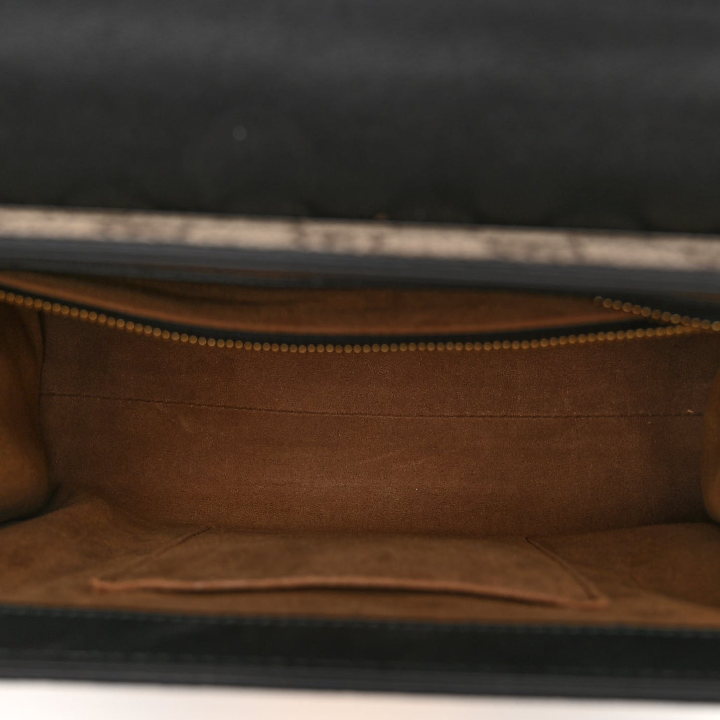 GG Supreme Monogram Calfskin Small Padlock Top Handle Bag Beige Black Cuir