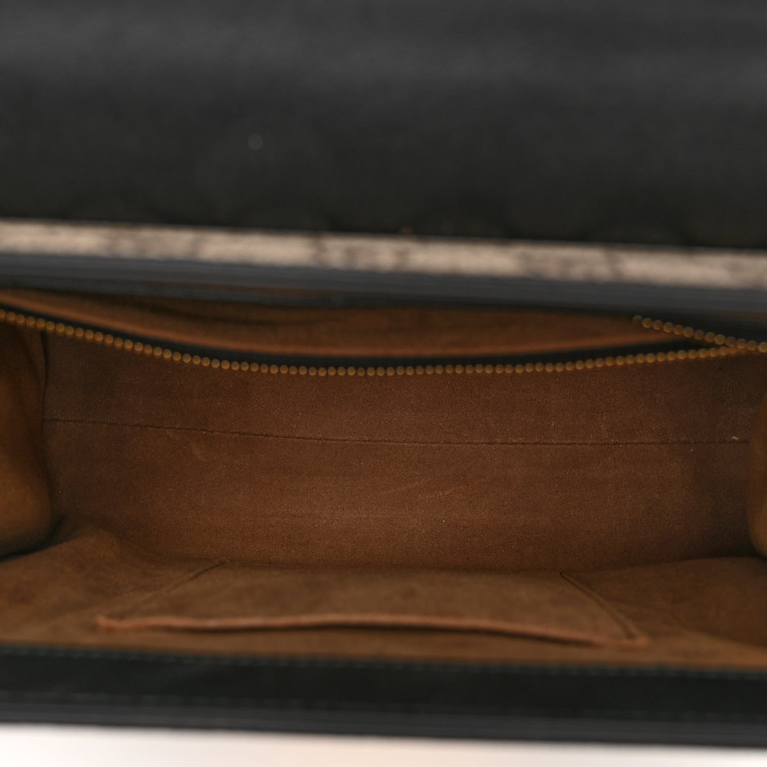 Gucci GG Supreme Monogram Calfskin Small Padlock Top Handle Bag Beige Black Cuir 5 of 11