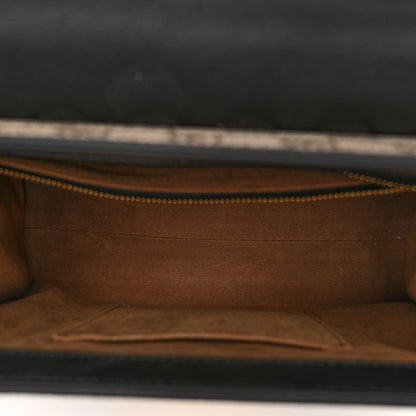 Gucci GG Supreme Monogram Calfskin Small Padlock Top Handle Bag Beige Black Cuir 5 of 11