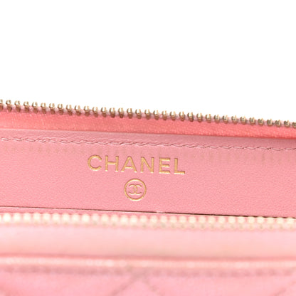Chanel Iridescent Caviar Quilted Medium Zip Around Wallet Pink 6 of 13