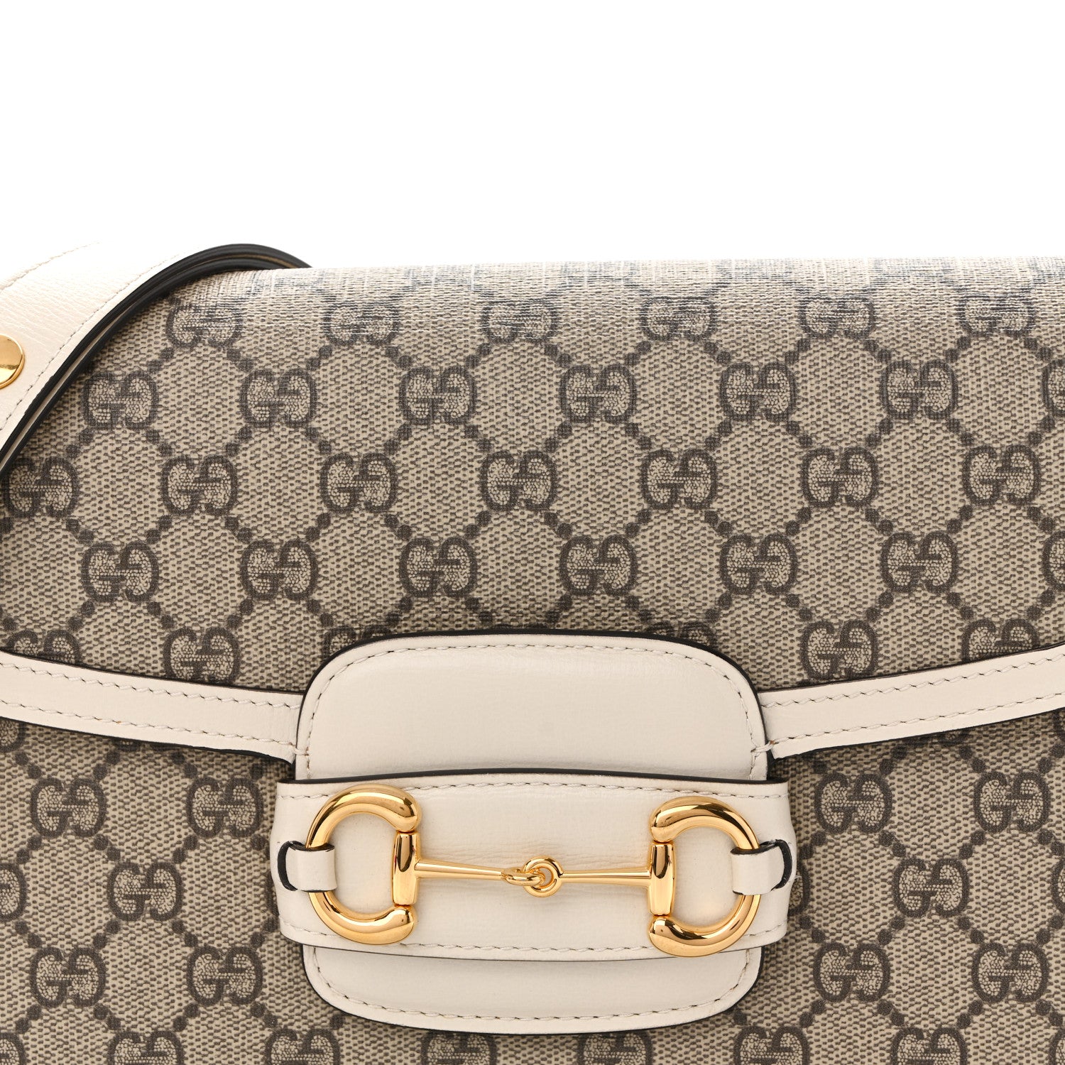 Gucci GG Supreme Monogram Horsebit 1955 Shoulder Bag Beige Mystic White 8 of 12