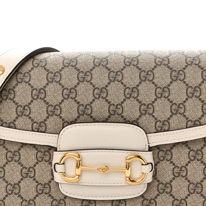 Gucci GG Supreme Monogram Horsebit 1955 Shoulder Bag Beige Mystic White 8 of 12