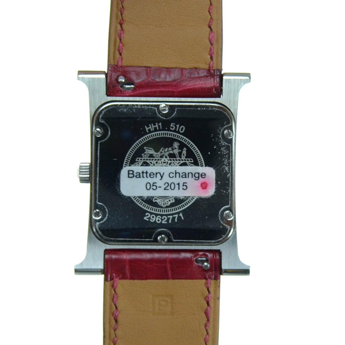 Stainless Steel Alligator Diamond 26mm Heure H Hour Quartz Watch Rouge Casaque