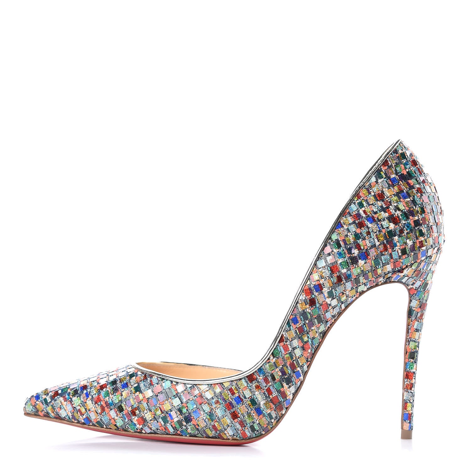 Christian Louboutin Tresse Vitraux Specchio Iriza 100 Pumps 37.5 Multicolor Silver 1 of 10