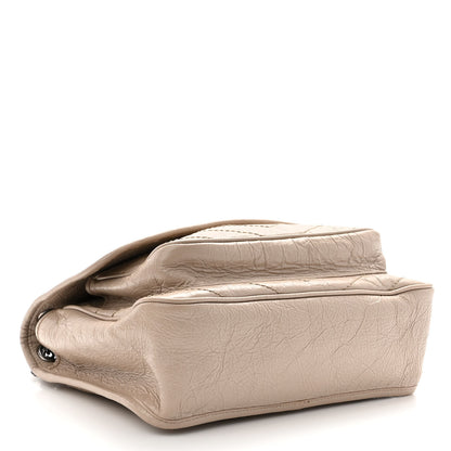 Saint Laurent Crinkled Calfskin Matelasse Monogram Medium Niki Chain Satchel Light Natural 3 of 9