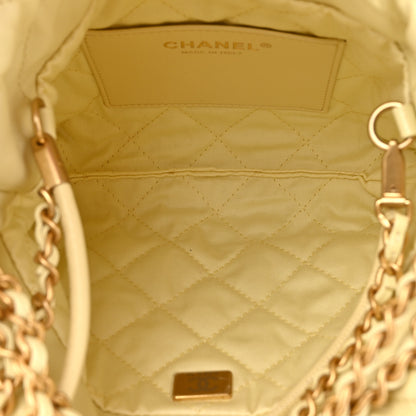 Chanel Shiny Calfskin Quilted Mini Chanel 22 Light Yellow 5 of 10