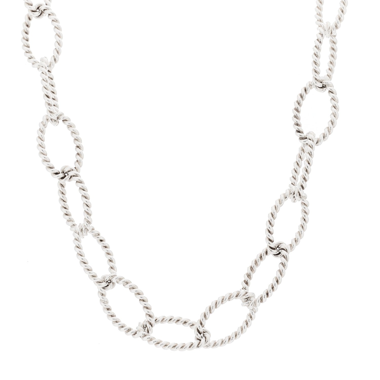 Tiffany Sterling Silver Oval Twist Link Necklace 1 of 5