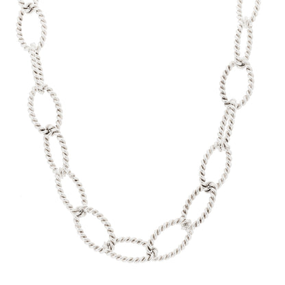 Tiffany Sterling Silver Oval Twist Link Necklace 1 of 5