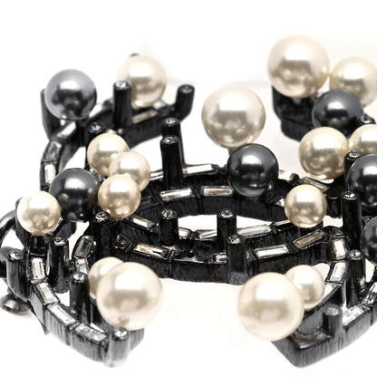 Chanel Ruthenium Pearl Baguette Crystal CC Necklace Black 6 of 6