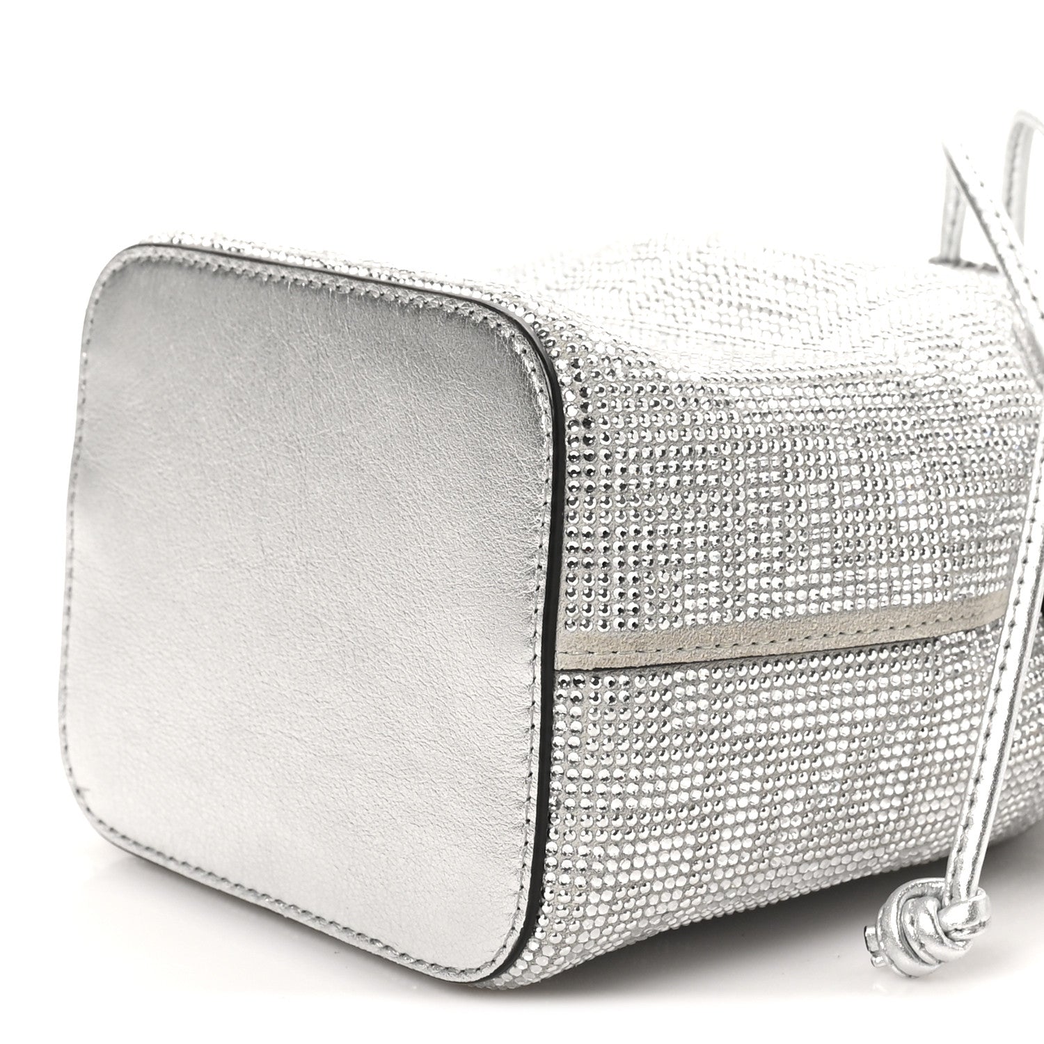 Fendi Crystal Vitello Laminato FF Mini Mon Tresor Bucket Bag Crystal Argento 10 of 11