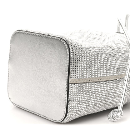 Fendi Crystal Vitello Laminato FF Mini Mon Tresor Bucket Bag Crystal Argento 10 of 11