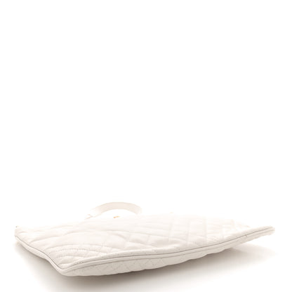 Versace Calfskin Quilted La Medusa Chain Flat Shoulder Bag White 4 of 10