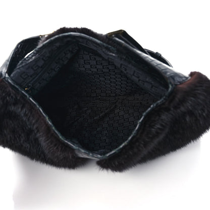 Gucci Mink Fur Crocodile Dionysus Hobo Black 5 of 9