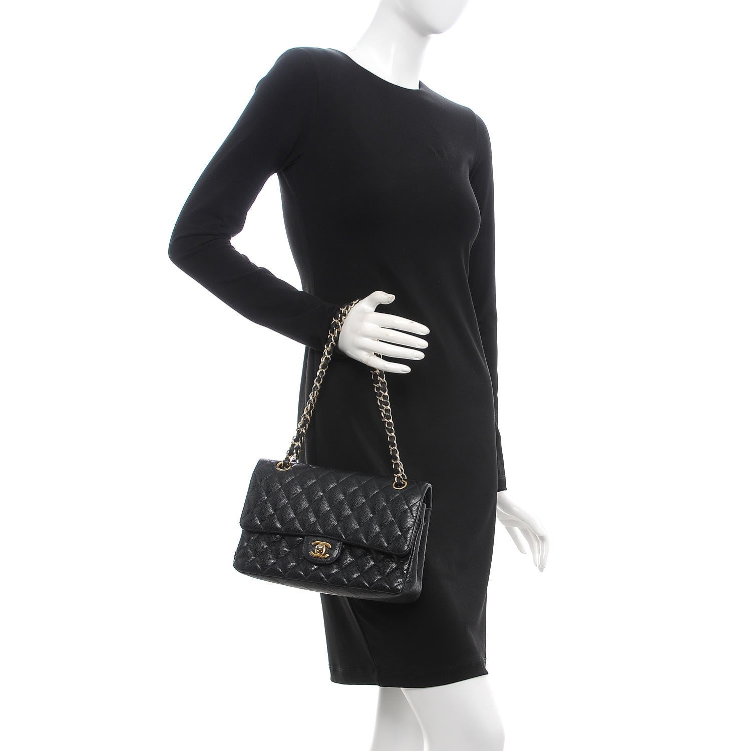 Chanel Caviar Quilted Medium Double Flap Black 2 of 11