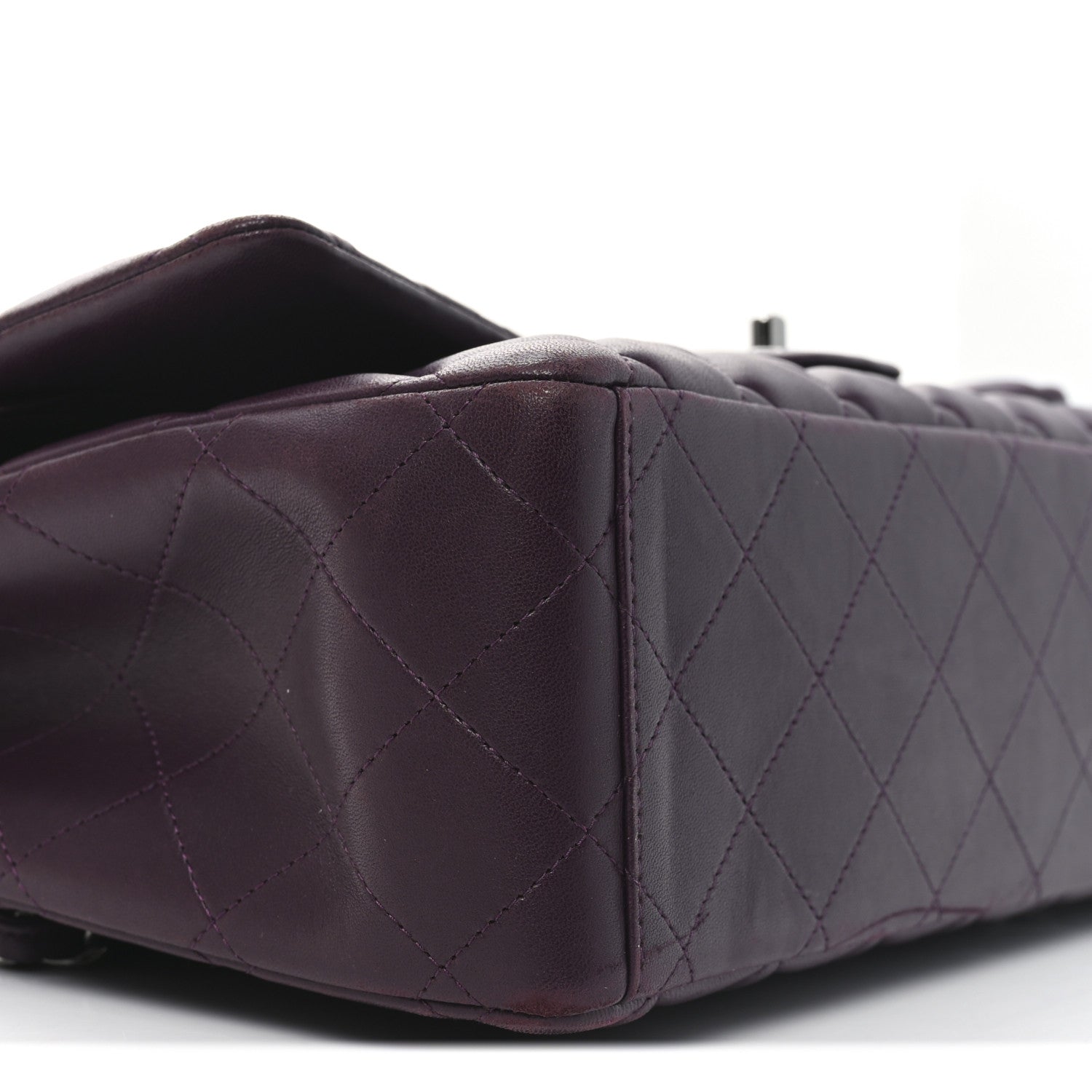 Chanel Lambskin Quilted Maxi Double Flap Plum 9 of 10