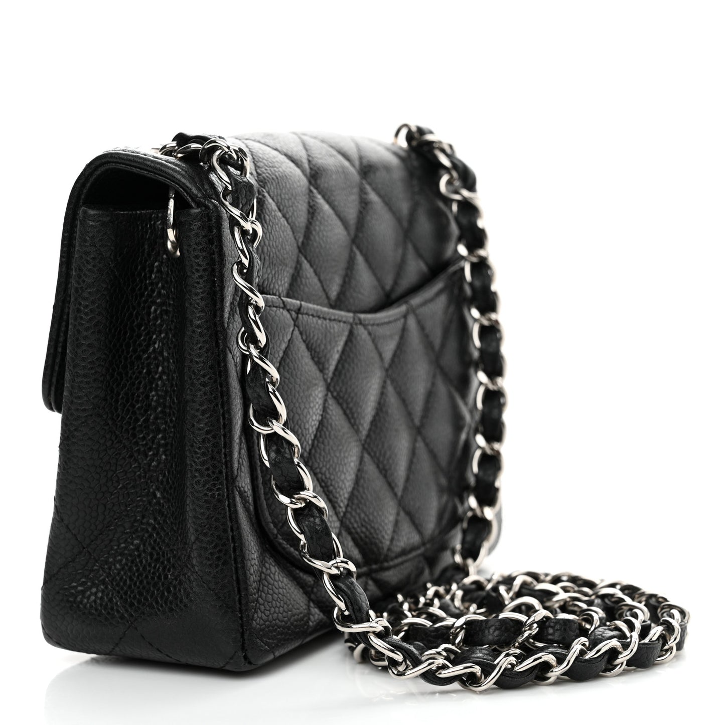 Caviar Quilted Mini Square Flap Black