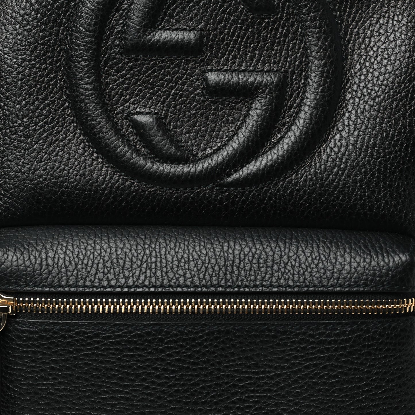 Pebbled Calfskin Soho Chain Backpack Black
