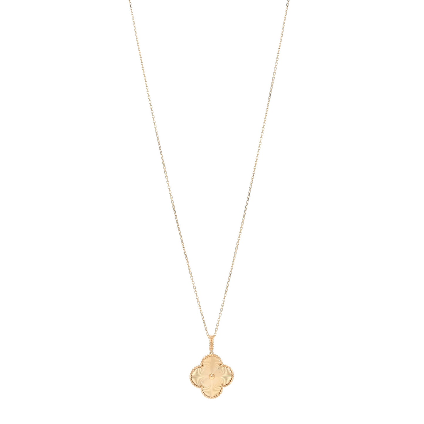 18K Yellow Gold Guilloche Magic Alhambra Long Necklace