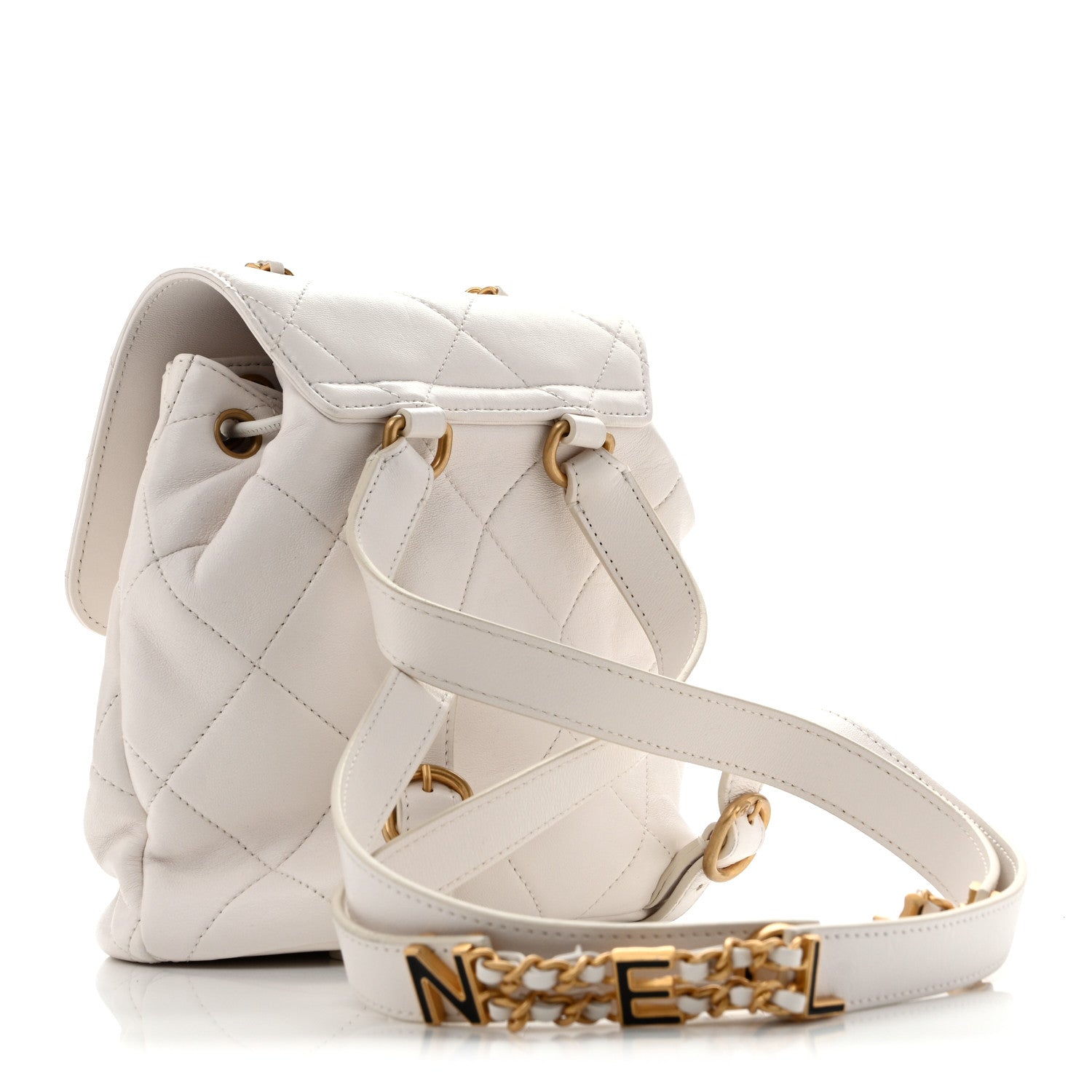 Chanel Lambskin Quilted Backpack White 3 of 14