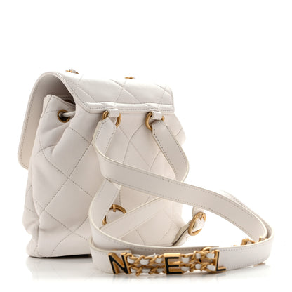 Chanel Lambskin Quilted Backpack White 3 of 14