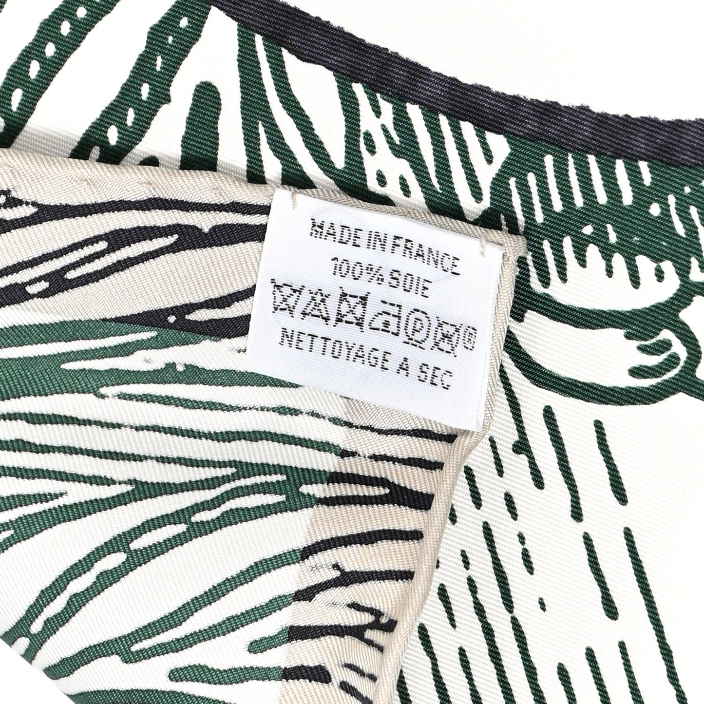 Silk Cavalier En Formes Scarf 90 Creme Vert Jaune Vif