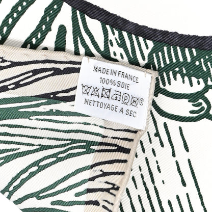 Hermes Silk Cavalier En Formes Scarf 90 Creme Vert Jaune Vif 7 of 30
