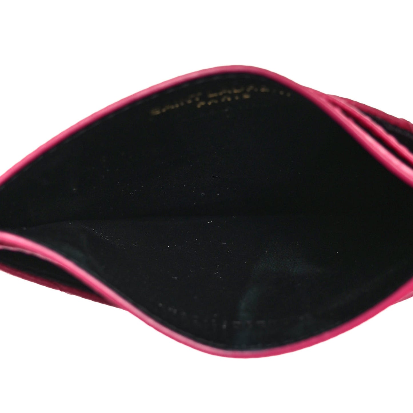 Grain De Poudre Matelasse Chevron Monogram Credit Card Case Fresh Fuxia
