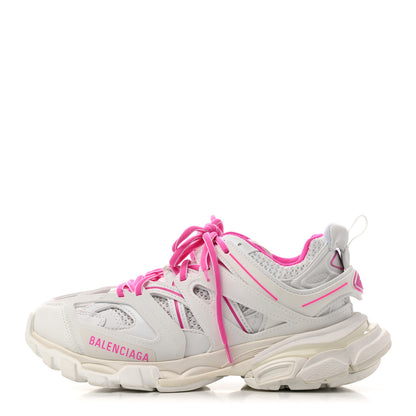 Balenciaga Mesh Rubber Bi-Color Womens Track Sneakers 37 White Fluo Pink 1 of 11