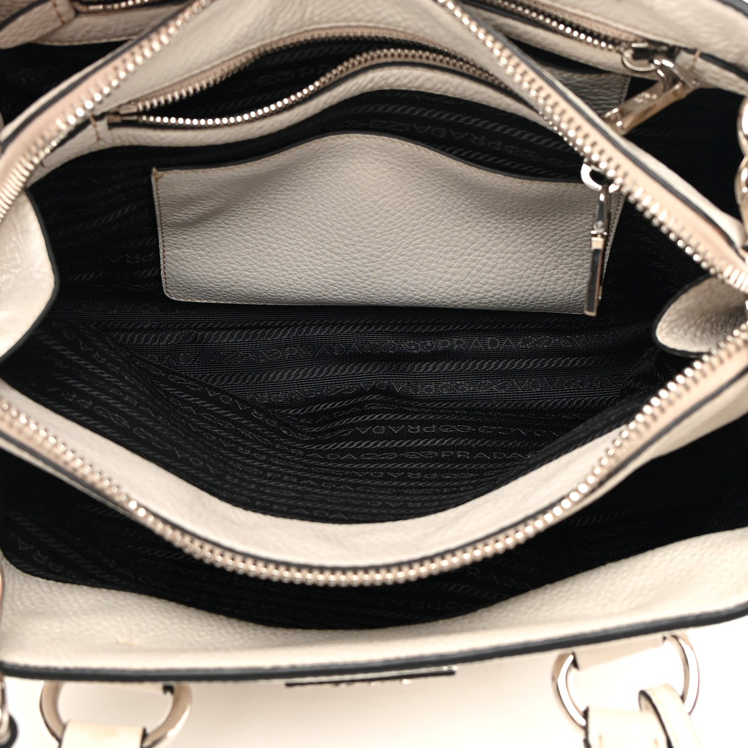 Prada Vitello Daino Shopping Tote Talco 6 of 17