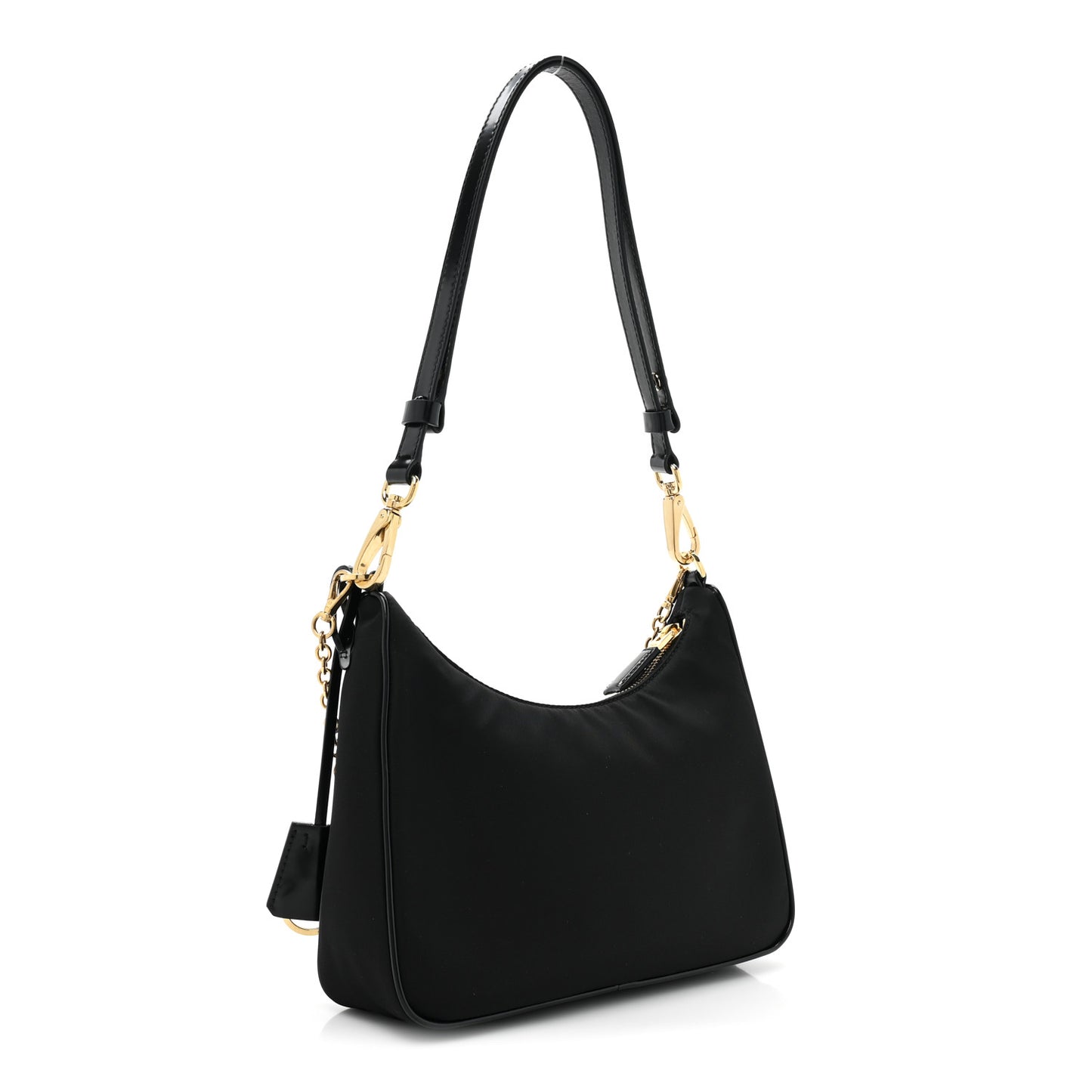 Re-Nylon Spazzolato Mini Pouch Pocket Shoulder Bag Black