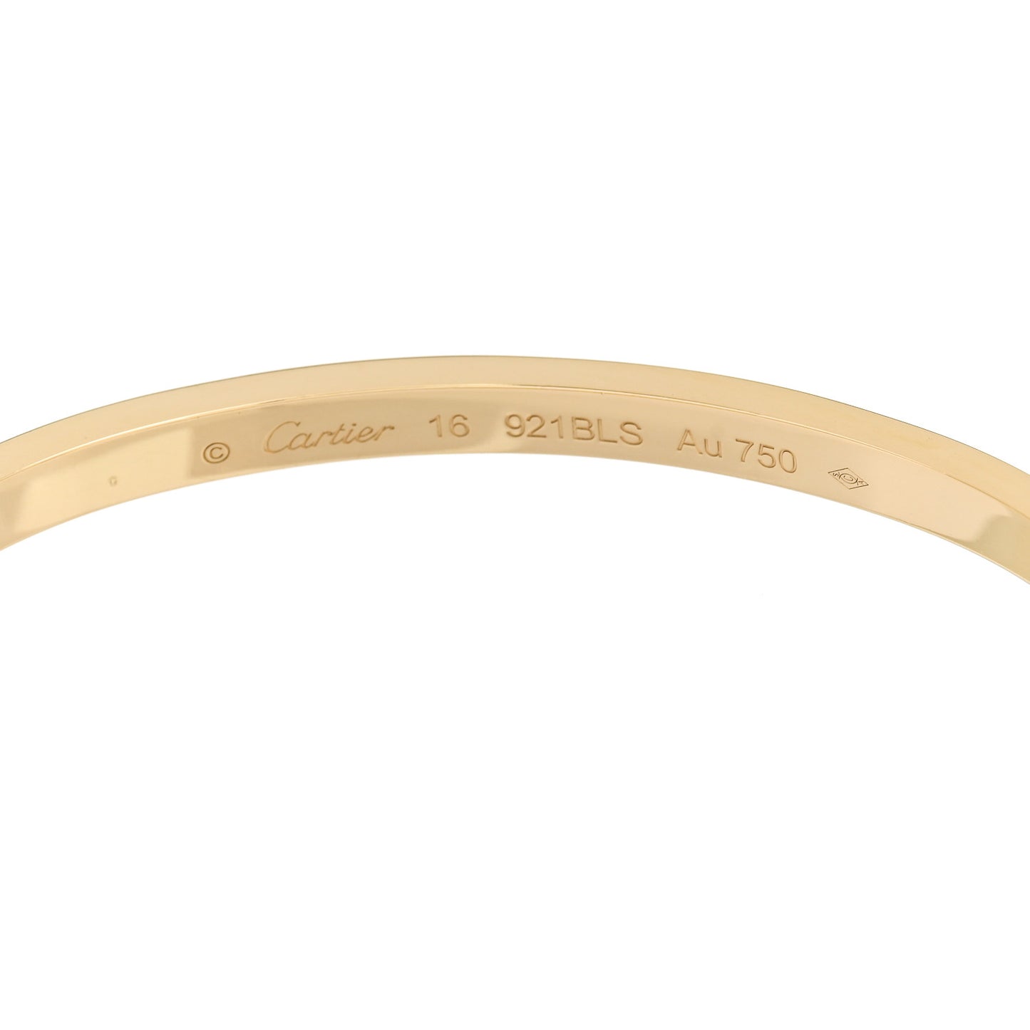 18K Yellow Gold Small LOVE Bracelet 16
