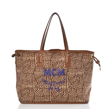 MCM Visetos Large Liz Reversible Shopper Tote Cognac 4 of 32