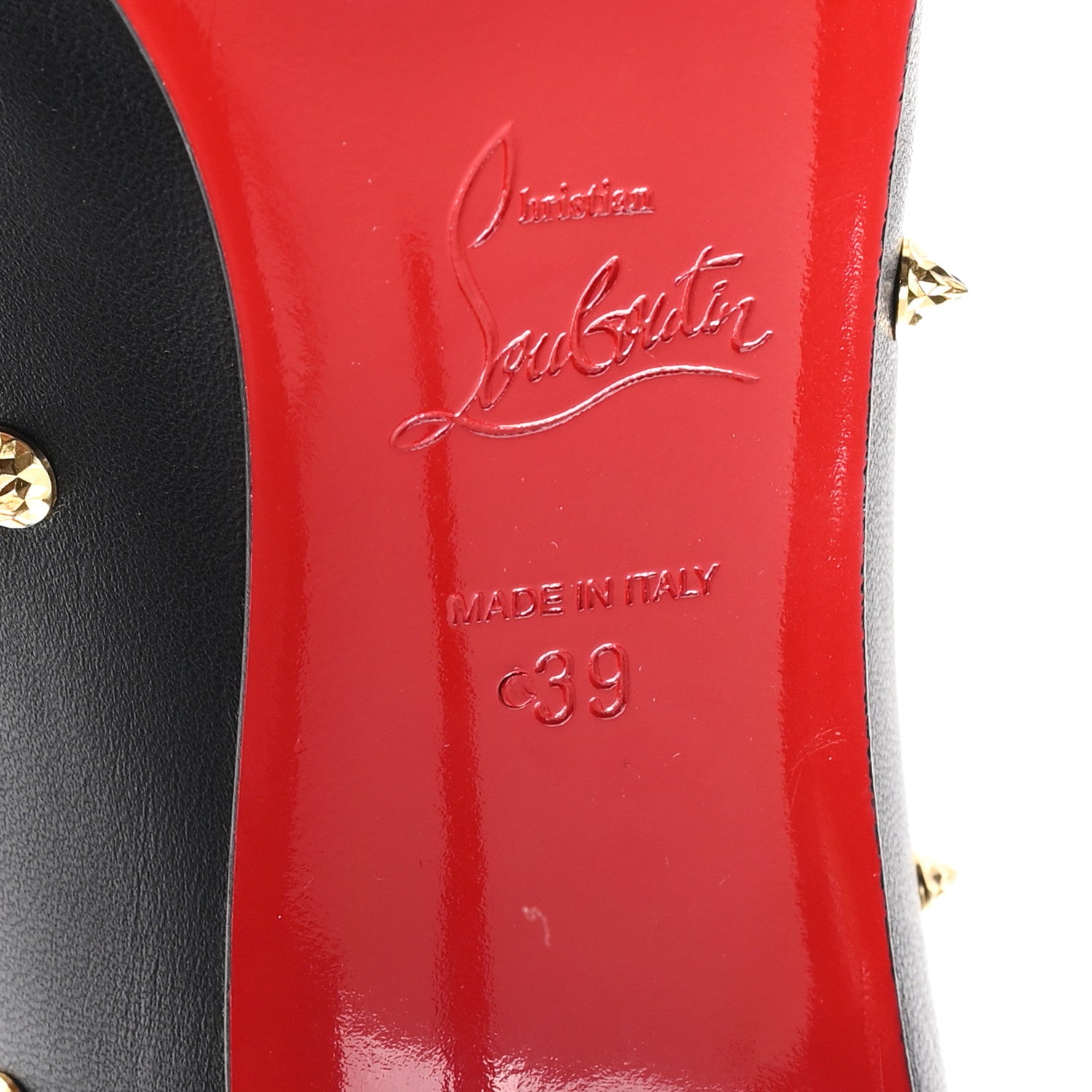 Christian Louboutin Shiny Nappa Studded Aimantaclou 100 Pumps 39